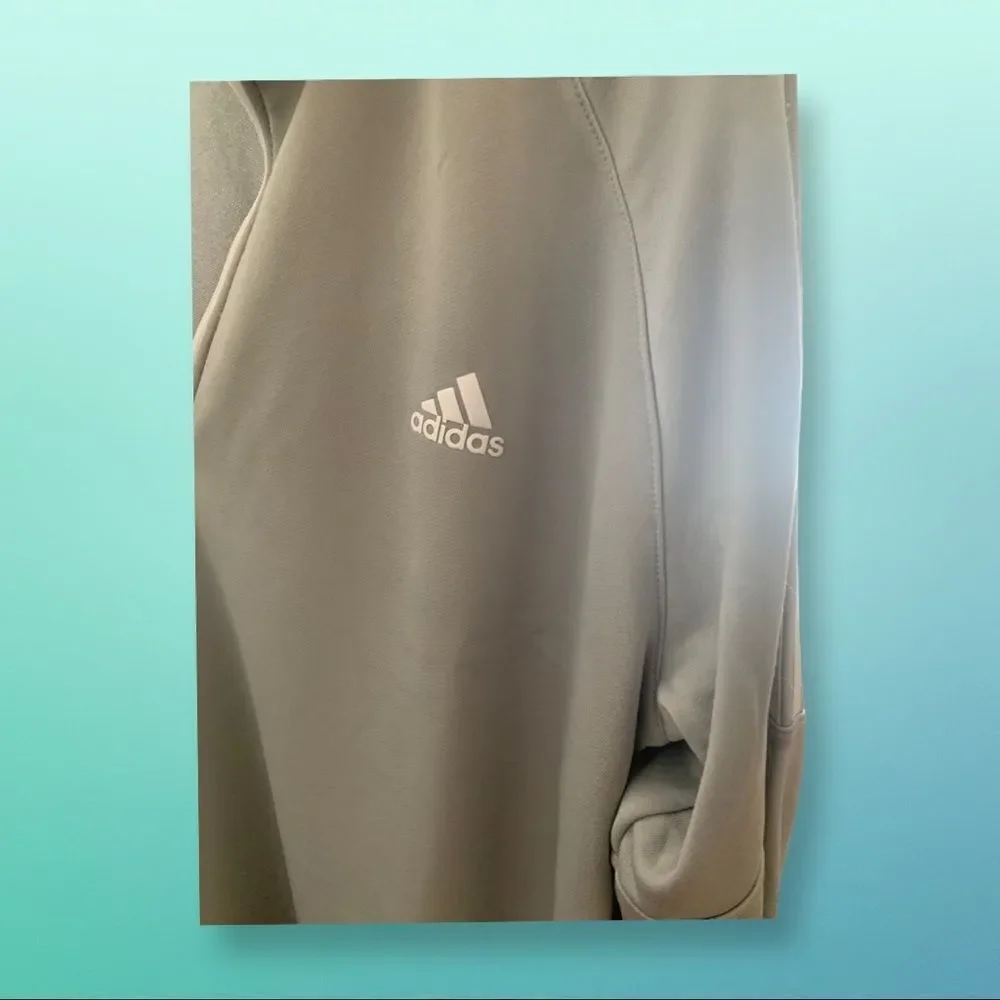 NWT Adidas Golf Men’s Grey 3 Stripe 1/4 zip Pullover